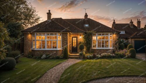 Quaint English Family Cottage with Sunset Warmth