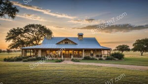 Charming Sunset Ranch House Amidst Vast Farmland