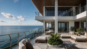 Expansive Ocean View from Luxurious Coastal Condo Terrace
