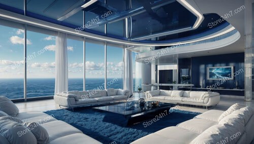 Sophisticated Condo Living Room with Majestic Ocean View