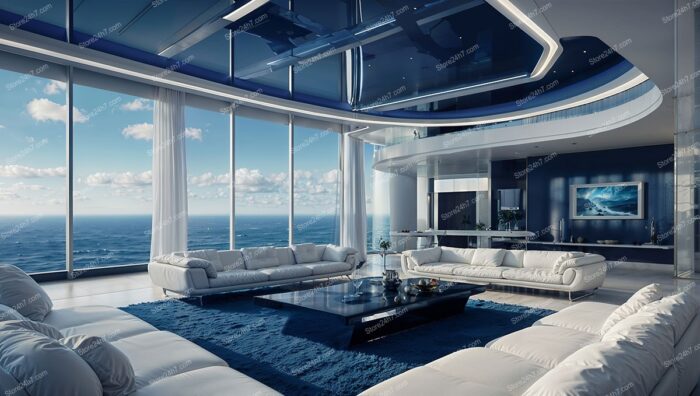 Sophisticated Condo Living Room with Majestic Ocean View