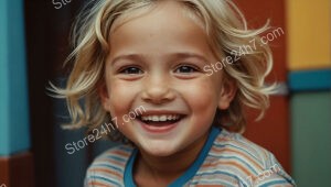 Child’s Delightful Smile Captured in Joyful Moment