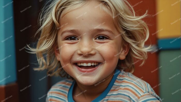 Child’s Delightful Smile Captured in Joyful Moment