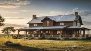 Idyllic Wooden Ranch House Amidst Serene Nature