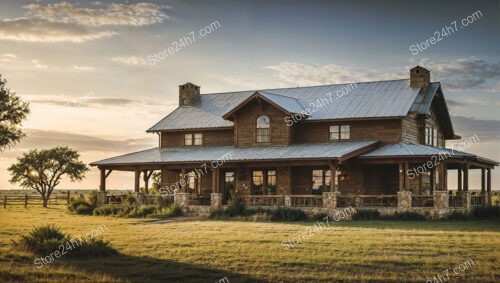 Idyllic Wooden Ranch House Amidst Serene Nature