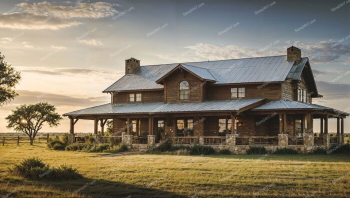 Idyllic Wooden Ranch House Amidst Serene Nature