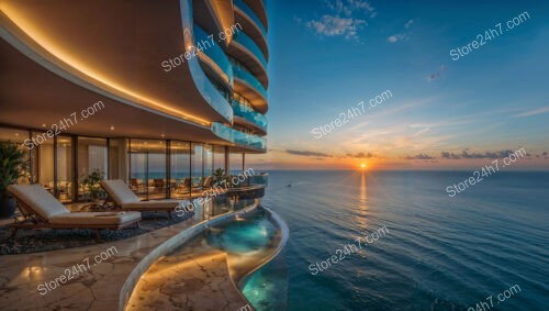 Sunrise Splendor at a Modern Oceanfront Luxury Condo