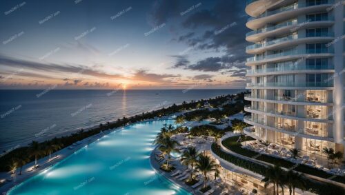 Sunrise Glow Over Coastal Luxury Condo Retreat