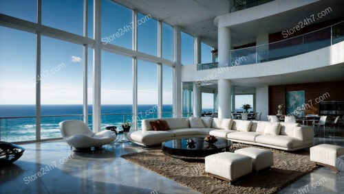 Spacious Modern Living Room in Coastal Luxury Condo