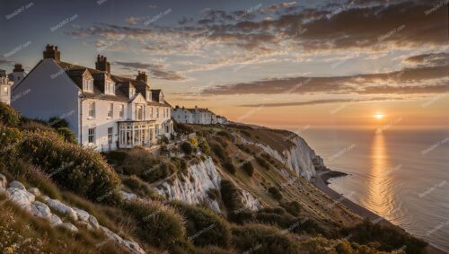 Stunning Coastal Home Overlooking the English Channel Sunset
