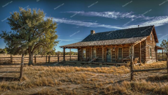 Classic Rustic Ranch House with Open Landscape