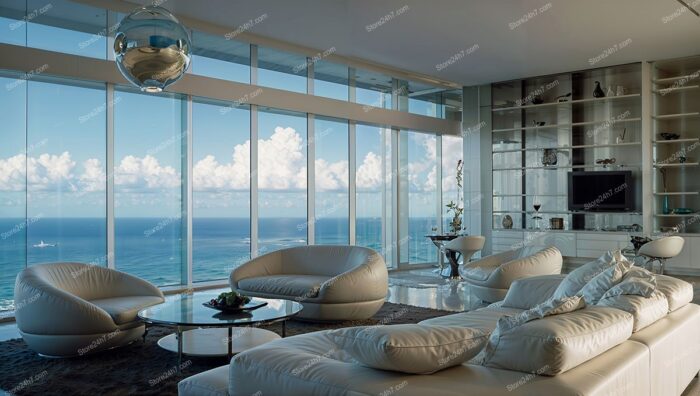 Sleek Coastal Penthouse with Striking Ocean View