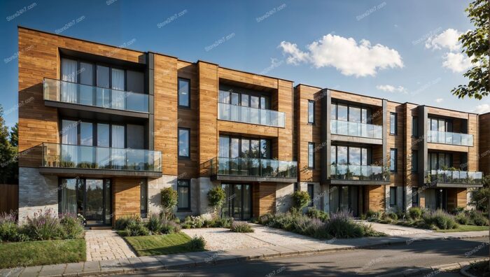 Modern Townhouses with Glass Balconies Near London