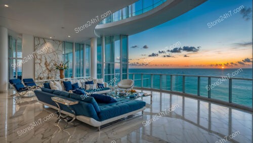 Elegant Oceanfront Condo Captures Radiant Sunset Elegance