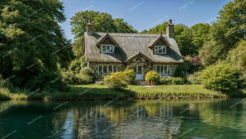 Charming English Cottage by a Tranquil Lake