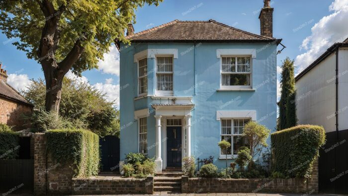 Charming Two-Storey Blue House in London