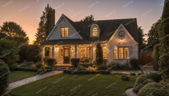 Big Countryside Family Home at Sunset in England