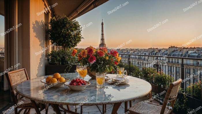 Charming Parisian Terrace with Eiffel Tower View