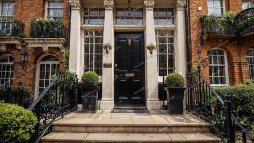 Elegant Entrance to Classic English Townhouse in the UK
