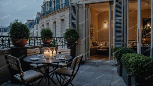 Terrace Tranquility in a Parisian Luxury Apartment