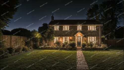 Spacious English Country House at Dusk's Glow