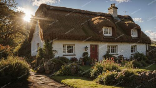 Scottish Countryside Cottage with Picturesque Thatched Roof