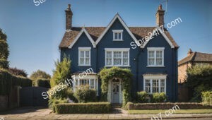 Elegant Blue House with Traditional English Charm