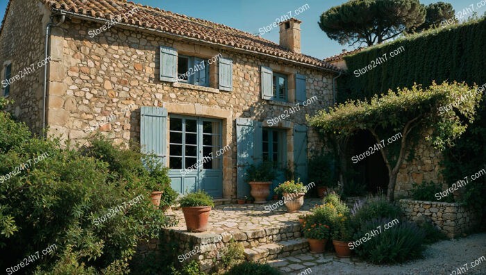 Charming Stone House in Provence with Blue Shutters