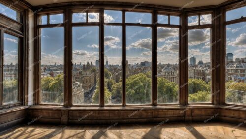 Panoramic View from a Historic London Mansion Window