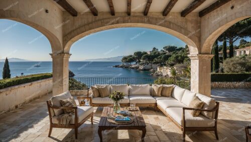 Azure Mediterranean Villa with Coastal Charm and Elegance