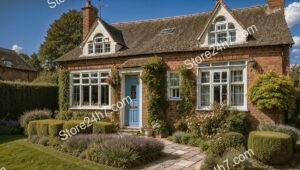 Charming English Cottage with Blue Front Door