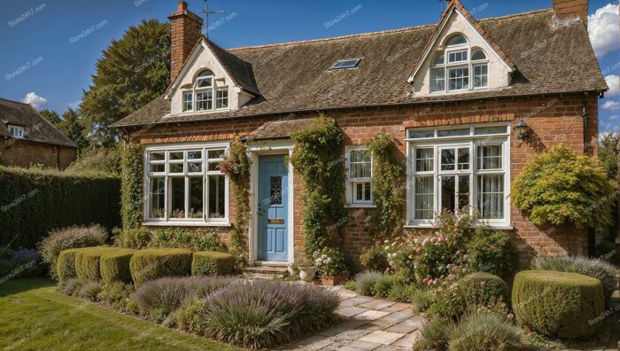 Charming English Cottage with Blue Front Door