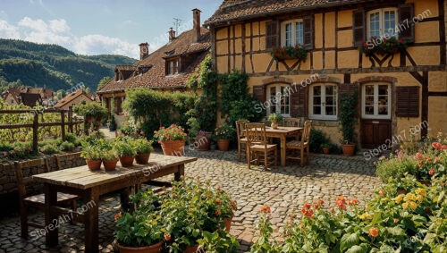Charming Half-Timbered House with Picturesque Alsace Courtyard