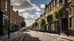 Charming Cobblestone Street in Historic London Neighborhood
