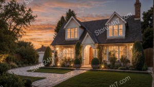 Charming English Family Cottage at Sunset Glow