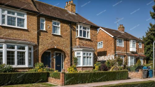 British Home with Traditional Brick Facade