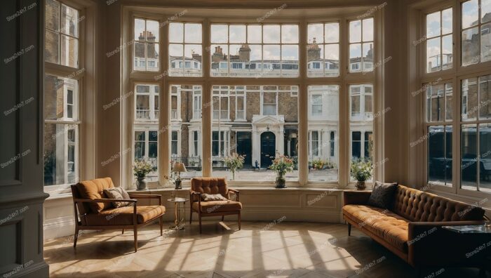 Elegant London Mansion: Charming Street View from Windows