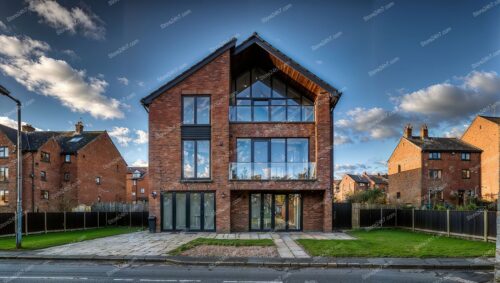 Modern English House with Spacious Glass Frontage