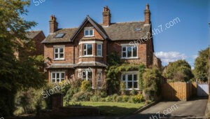 Red Brick House with Classic English Style