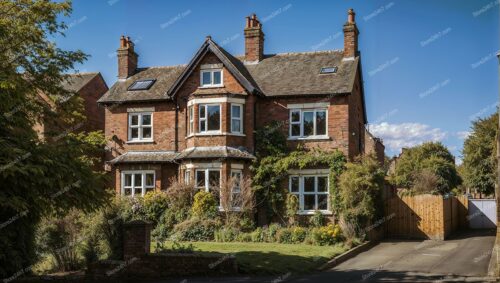 Red Brick House with Classic English Style