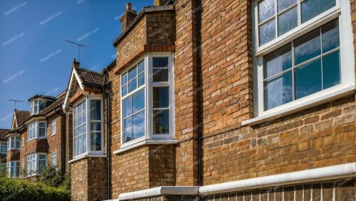 Traditional English Townhouses with Classic Brick Facades