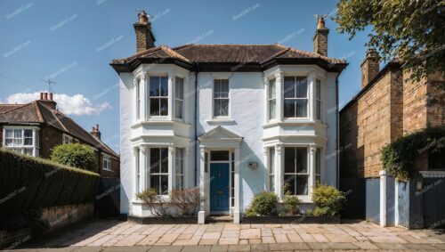 Graceful English Home with Bay Windows and Garden