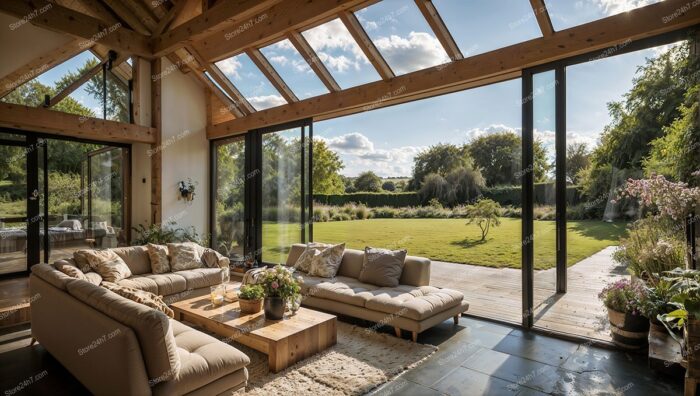 Stunning UK Property with Modern Veranda and Garden