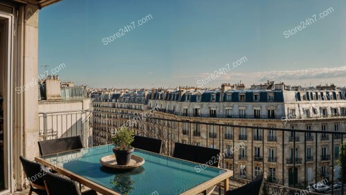 Parisian Apartment with Scenic Rooftop Terrace View