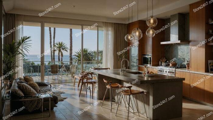 Luxurious Ocean-View Kitchen in Nice, French Riviera