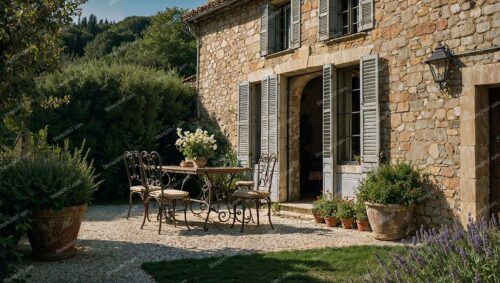French Stone Cottage with Inviting Outdoor Seating