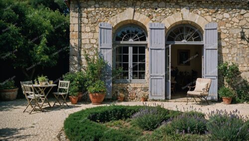 French Country House with Rustic Stone Walls