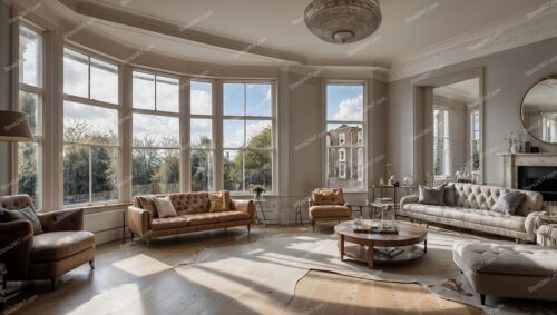Historic London Mansion: Elegant Interior with Scenic Views