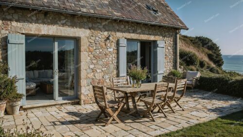 Charming Normandy Sea Cottage with Coastal Dining Area