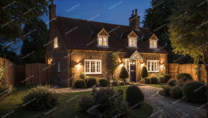 Countryside Home in England at Sunset